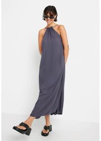 LSCN BY LASCANA Strandkleid grau Gr. 32/34 für Damen. Mit amerikanischer Ausschnitt. Figurumspielend