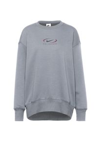 Nike Swoosh Sweatshirt Damen - grau - Gr. S - Baumwolle/Polyester