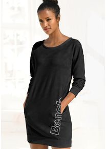 BENCH. LOUNGEWEAR Sweatkleid mehrfarbig Gr. 32/34 für Damen. Rundhals und Logodruck. Bequem. Nachhaltig.