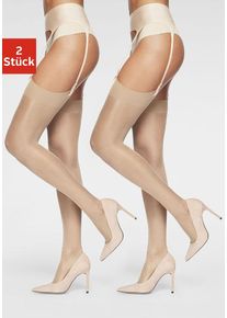 Lascana Strapsstrümpfe mehrfarbig Gr. 32/34 für Damen. Elastisch