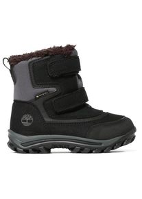 Timberland Chillberg Mid Hook & Loop GTX Snow Boot Winterschuhe Kinder (Gr 1,5 |schwarz |wasserdicht)