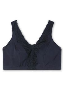 Große Größen BH ohne Bügel in Bustier-Form, mit Spitzenborte Gr. 100G blau von sheego für Damen