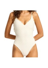 Badeanzug Seafolly Daydreamer V Neck One Piece Damen (Gr 16 |weiß)
