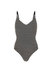 Badeanzug Seafolly Mesh Effect V Neck One Piece Damen (Gr 6 |grau/schwarz)