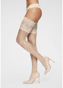 Lascana Halterlose Feinstrümpfe Puder Gr. 32-34 für Damen. Normal