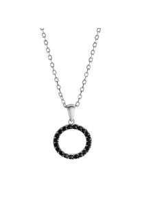 Celesta Silber Halskette Silber 925 rhodiniert 42+3cm lang mit schwarzen Zirkonia-Steinen