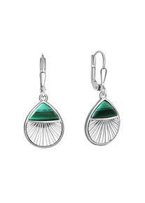 ZEEme Gemstones Ohrhänger 925/- Sterling Silber rhodiniert Malachit