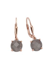 JAMELLI Ohrhänger 925 Silber rosé vergoldet Mondstein grau