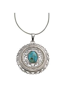 ZEEme Gemstones Halskette Silber 925 rhodiniert 42/45cm lang mit rek. Türkis 8x10mm