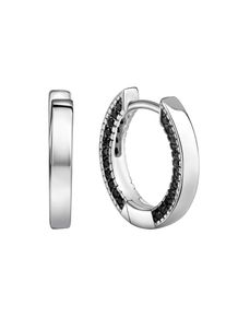 Celesta Silber Ohrringe Silber 925 rhodiniert mit 88 schwarzen Zirkonia-Steinen