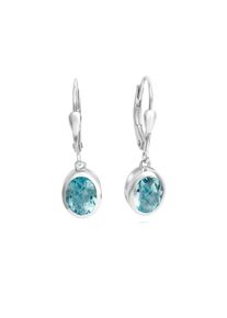 Celesta Silber Ohrhänger 925 Silber mit echten Blautopasen (beh.)