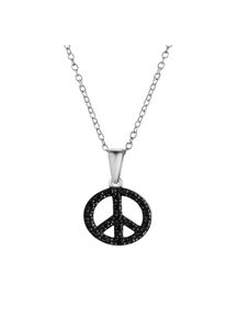Celesta Silber Halskette 925 Silber Boho Peace Zirkoniasteine schwarz