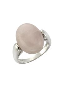 ZEEme Gemstones Ring 925 Sterling Silber rhodiniert mit echtem Rosenquarz 16x12mm