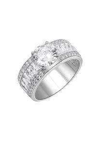 ZEEme Silber Ring 925/- Sterling Silber rhodiniert Zirkonia