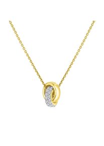 Celesta Gold Halskette 375/- Gelbgold 2farbig mit Zirkonia