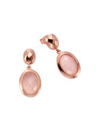 JAMELLI Ohrstecker 925 Silber rosé vergoldet mit Chalcedon