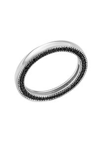 Celesta Silber Ring Silber 925 rhodiniert mit 104 schwarzen Zirkonia-Steinen