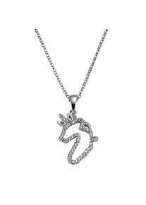 ZEEme Silber Anhänger mit Kette 925/- Sterling Silber Einhorn Zirkonia