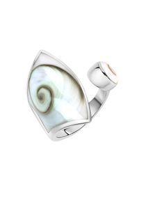 ZEEme Pearls Ring Silber 925 mit weißer Muschel 28mm breit