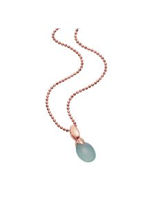 JAMELLI Anhänger mit Kette 925 Silber rosé vergoldet Paraiba Chalcedon