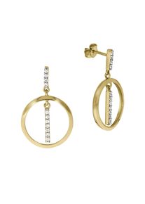 Celesta Gold Ohrring 375/- Gelbgold 2farbig Zirkonia
