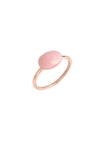 JAMELLI Ring Silber 925 rosé-vergoldet mit einem pinken Opal 10x7mm