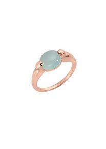 JAMELLI Ring Silber 925 rosé-vergoldet mit echtem Paraiba Chalcedon 10x8mm