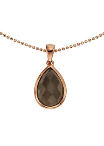 JAMELLI Anhänger mit Kette 925 Silber rosé vergoldet Rauchquarz