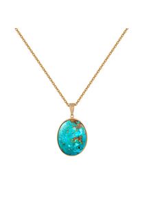 ZEEme Gemstones Halskette Silber 925 vergoldet 42+5cm lang mit rek. Türkis