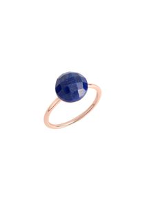 JAMELLI Ring Silber 925 rosé-vergoldet mit einem echten Lapislazuli 9x9,5mm