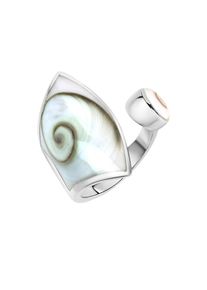 ZEEme Pearls Ring Silber 925 mit weißer Muschel 28mm breit