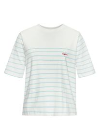 Lascana T-Shirt mehrfarbig Gr. 32/34 für Damen. Rundhals und Stickerei. Figurumspielend. Nachhaltig.