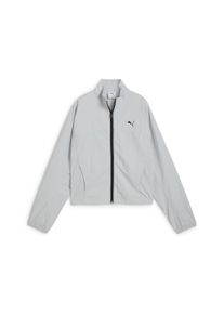 Puma Damen Trainingsjacke "DARE TO Oversized-Jacke mit variabler Länge Damen"flat light gray, Gr. L, Obermaterial: 100% Nylon; Netz: 100% Polyester,