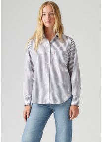 Levi's LEVI'S Damen Langarmbluse "HARLIE NEW BF S"marinas stripe navy, casual, Gr. L, gestreift, Web, Obermaterial: 100% Baumwolle, Blusen, mit Brusttasche