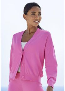 Lascana Strickjacke pink Gr. 36/38 für Damen. Bequem. Nachhaltig.