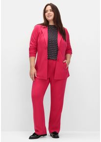 Große Größen Gerade Hose aus Milano-Ripp, mit Stretchbund Gr. 54 pink von sheego für Damen