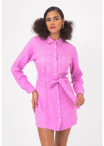 FRESHLIONS Damen Jerseykleid "Belinda", rot, casual, Gr. XL, unifarben, 100% Leinen, Kleider, mit praktischem Bindeband