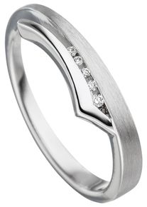 Jobo Damen Fingerring "Ring mit 5 Diamanten", 50, SI = kleine Einschlüsse, Weißgold 585-Diamanten, weiß, Weißgold 585, Diamanten, Fingerringe, 585