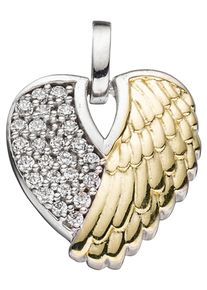 Jobo Damen Flügel-Anhänger "Anhänger Herz Engelsflügel", Silber 925 (Sterlingsilber), silber, Silber 925 (Sterlingsilber), Schmuckanhänger, 925