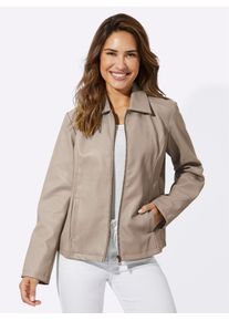 Classic Basics Damen Lederimitatjacke, beige, Gr. 48, unifarben, 100% Viskose, Jacken
