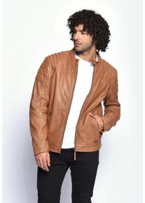 Mustang Herren Lederjacke "Wellington", braun, Gr. XL, Obermaterial: 100% Leder, Lamm / Innenfutter: 100% Baumwolle / Wattierung: 100% Polyester,