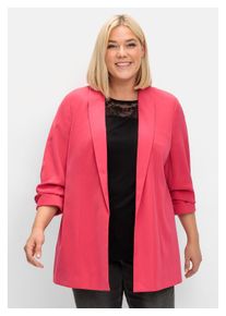sheego Damen Longblazer "Große Größen", lila, feminin, Gr. 40, unifarben, Obermaterial: 100% Polyester;Futter: 100% Polyester, Blazer, mit