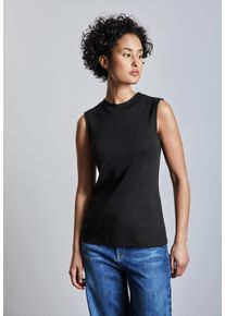 Street One Damen T-Shirt, schwarz, casual, Gr. 44, unifarben, Web, Stoff, 50% Baumwolle, 50% Modal, Shirts, im soften Baumwoll-Mix