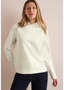 Cecil Damen Sweatshirt, weiß, casual, Gr. L, unifarben, Web, 80% Baumwolle, 17% Polyester, 3% Elasthan, Sweatshirts, mit Kapuze