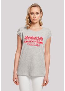 F4NT4STIC Damen T-Shirt "Stranger Things Flames", grau, casual, Gr. XXXL, Obermaterial: 100% Baumwolle, Shirts, Premium Qualität