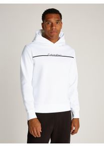 Calvin Klein Herren Sweatshirt "SPLIT LINE LOGO HOODIE", weiß, casual, Gr. XXL, unifarben, Sweatware, Obermaterial: 64% Baumwolle, 36% Polyester,