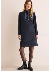 Cecil Damen Sweatkleid, blau, casual, Gr. L, unifarben, Stoff, 60% Polyester, 37% Viskose, 3% Elasthan, Kleider, soft und trageangenehm