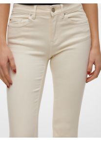 Véro Moda VERO MODA Damen Bootcut-Jeans "VMFLASH MR FLARED JEANS COLOR GA NOOS", beige, modisch, Gr. L, unifarben, Denim/Jeans, Obermaterial: 91% Baumwolle, 7%