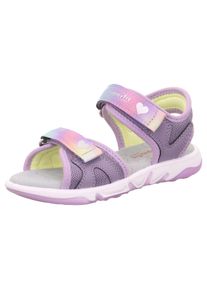 Superfit Kinder Sandale "PEBBLES WMS: mittel", Gr. 25, lila, Lederimitat, Polyester, Batikmuster, feminin, Schuhe, Sandalette mit süßem
