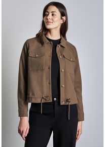 Street One Damen Kurzjacke, braun, casual, Gr. 44, unifarben, Stoff, 90% Polyester, 10% Viskose, Jacken, mit Tunnelzug am Saum